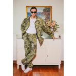 Machinist Erkek Desenli Denim Oversize Kamuflaj Kot Ceket