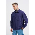 Machinist Erkek Distressed Stitch Polo Sweatshirt Gece Mavisi