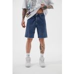 Machinist Erkek Loose Fith Denim Koyu Mavi Bermuda Şort