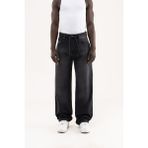 Machinist Erkek Oversize Baggy Yıkamalı Jean Pantolon Siyah - Black - XL