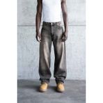 Machinist Erkek Oversize Efektli Baggy Jean Pantolon Açık Siyah - Black - XL