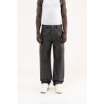 Machinist Erkek Simli Kaplama Kumaş Baggy Jean Pantolon Siyah - Black