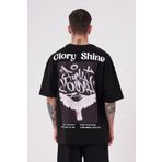 Machinist Glory Shine Siyah Baskılı Oversize Erkek T-shirt