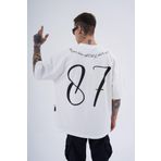 Machinist Herb Printed Baskılı Ekru Oversize Erkek T-shirt