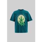 Machinist Herb Printed Baskılı Petrol Yeşili Oversize Erkek T-shirt