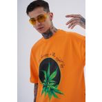 Machinist Herb Printed Baskılı Turuncu Oversize Erkek T-shirt