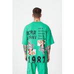 Machinist Hunt Your Dreams Baskılı Açık Yeşil Oversize Erkek T-shirt