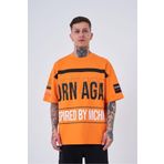 Machinist Inspired By Machinist Baskılı Turuncu Oversize Erkek T-shirt