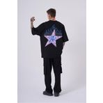 Machinist Macstar Flame Baskılı Siyah Oversize Erkek T-shirt