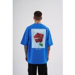Machinist My Life Is Comedy Baskılı Mavi Oversize Erkek T-shirt