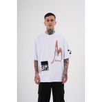 Machinist Never to Late Baskılı Beyaz Oversize Erkek T-shirt