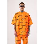 Machinist Nope Baskılı Turuncu Oversize Erkek T-shirt