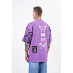 Machinist Number 5 Baskılı Mor Oversize Erkek T-shirt