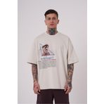Machinist Premium Pisagor Basklı Gri Oversize Erkek T-shirt