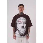 Machinist Premium Platon Kahverengi Oversize Erkek T-shirt