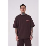 Machinist Raw Crossbreed Kahverengi Detaylı Oversize Erkek T-shirt