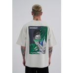 Machinist Reckless Leaves Baskılı Gri Oversize Erkek T-shirt