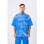 Machinist Recognized Basklı Açık Mavi Oversize Erkek T-shirt