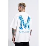 Machinist Smoked Macstar Baskılı Ekru Oversize Erkek T-shirt