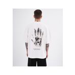 Machinist Toxic People Ekru Baskılı Oversize Erkek T-shirt