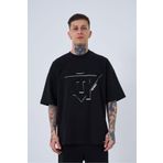 Machinist Triangel Applique Siyah Baskılı Erkek T-shirt
