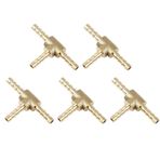 MACHSWON 5 adet 4mm hortum Barb pirinç 3 yollu Tee bağlayıcı adaptörü hava su gaz yağı boru