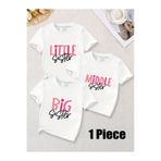 macklin Big Sister, Middle Sister, Little Sister Büyük, Ortanca, Küçük Kız Kardeş T-Shirt (Tekli Üründür Kombin Yapılabilir Fiyatları Ayrı Ayrıdır)