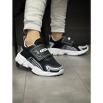 Mackrock Sports Çocuk Ortopedik Cırtlı Esnek Hafif Nefes Alabilen Unisex File Çocuk Sneaker Spor Ayakkabı - Siyah