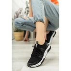 Mackrock Sports Kadın Bağcıklı File Nefes Alabilen Yazlık Sneaker Spor Ayakkabı Düz Taban - Siyah