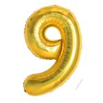 Maclunar Doğum günü numaraları balon 9 yıl | folyo balon 9 XXL altın dev folyo balon 40\