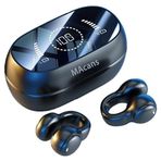 MAcnas Kablosuz Kulaklıklar Kablosuz Kulak Klipsi Hava İletim Kulaklık Aynalı Yüzey LED Güç Ekranı Açık Kulak Kulakiçi Spor Bluetooth 5.3 Kulaklıklar (Siyah)