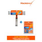 MACRO MAX Ev Cam Temizlik Seti - Cam Temizleme Aleti ve 2'li Mikrofiber Cam Bezi