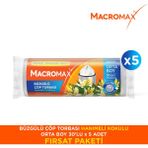 Macromax Büzgülü Çöp Torbası Orta Boy Hanımeli 30’lu X5