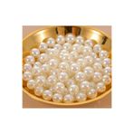 MACROMEKİDS 25 Gram Krem Rengi Delikli İnci Boncuk (75-80 Adet) - 8mm İnci Takı Hobi Malzemesi