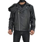 Mad 4 Fury Road Film Kostümü - Tom Avustralya Eskitilmiş Dayanıklı Kahverengi Max Biker Ceket - Erkekler için Motosiklet Deri Ceket, siyah, XS