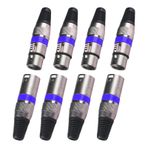 MAD OWL DMX Sinyal Kablosu veya Ses Mikseri Mikrofon Konektörü için 3-pin XLR Kablo Konektörü Erkek ve Dişi (Metal Kabuk 4 Takım Mavi)