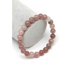Madagaskar Pembe Kuvars Doğal Taş Bileklik 8 mm Küre Kesim - BLK-2235