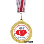 Madalya İstiklal Marşı Okuma Madalyası Okula ve İsme Özel Kişiselleştirilebilir Altın