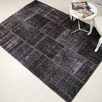 Madalyon Patchwork El Dokuma Antik Anadolu Halı BlackHole (300 x 400)