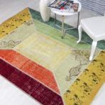 Madalyon Patchwork El Dokuma Antik Anadolu Halı Rainbow (200 x 300)