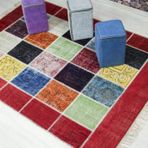 Madalyon Patchwork El Dokuma Antik Anadolu Halı Simbad (80 x 150)