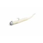 Madam Goverdi LRF Baby Worm Silikon Yem ve 1.2g Jighead Seti - Tırtıklı Hassas Kuyruk 5cm Ajing/LRF Takımı, İstavrit ve Mırmır İçin Yüksek Görünürlüklü Sahte Balık Yemi (BEYAZ)