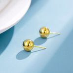 Madam Matmazel 925 Ayar Gerçek Gümüş Altın Kaplama 5mm Top Küpe