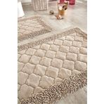 Madame Clean Home Cotton Special 2'li Pamuklu Klozet Takımı Vizon Banyo Paspas Seti Klozet Takımı