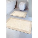 Madame Clean Home Tiffany 2'li Pamuklu Klozet Takımı, Vizon Banyo Paspas Seti
