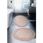 Madame Clean Home Tiffany Oval 2li Pamuklu Klozet Takımı Pudra Banyo Paspas Seti