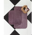 Madame Coco 50x80 + 45x50 cm Koyu Mürdüm Carol 2'li Banyo Paspası