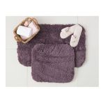 Madame Coco 50x80+45x50 cm Koyu Mürdüm Sheep Banyo Paspası