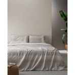 Madame Coco Adelya Family Size %100 Pamuk Coco Crep Baskılı Çarşaflı Nevresim Takımı - Bej - 160 x 220 cm