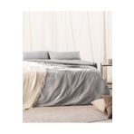 Madame Coco Adrien King Size %100 Pamuk Çizgili Kapaklı Çarşaflı Nevresim Takımı - Gri